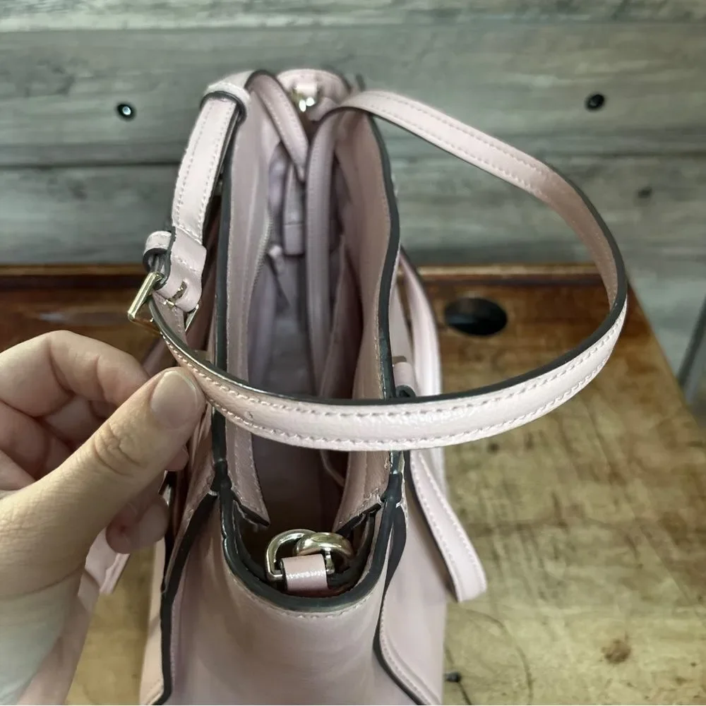 Kate Spade Light Pink Leather Purse with Handles & Shoulder Strap see INFO